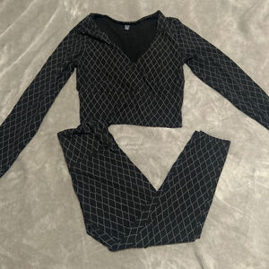 Women's Victoria's Secret Black & White Diamond Print Pants Set